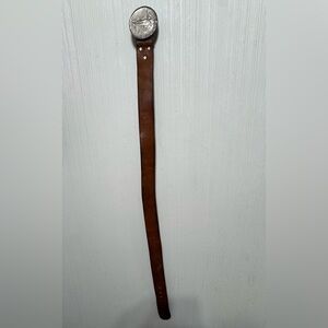 Vintage Liberty Belt Buckle 1916 Classic Men's Brown Leather Belt - Unbranded